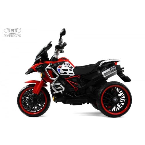 Детский электромотоцикл RiverToys М008БХ красный фото 9