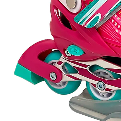 Ролики раздвижные размер L 38-41 со светом Dvizhok 141V-669-3 розово белые 2