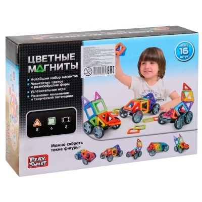 Конструктор Цветные магниты 16 деталей Play Smart 2426 4
