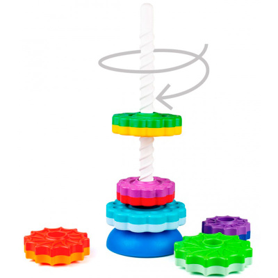 Игрушка пирамидка Веселые шестеренки Genio Kids SPIN01R