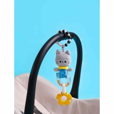 Подвесная игрушка погремушка Котёнок Кекс Мякиши 684