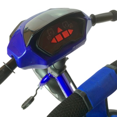 Велосипед трёхколесный с ручкой Солнце для малышей Рыжий кот ВЛ-0690 синий 5