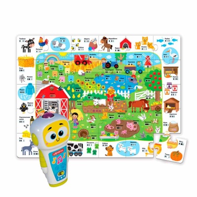 Говорящий обучающий робот Ферма Первые знания 500 игр Азбукварик 3167B белый 1