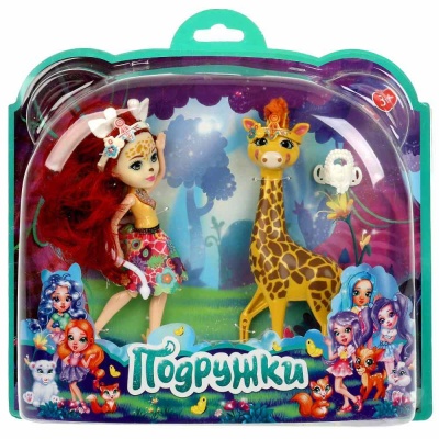 Кукла Подружки Жираф 15 см Карапуз DE06-RU