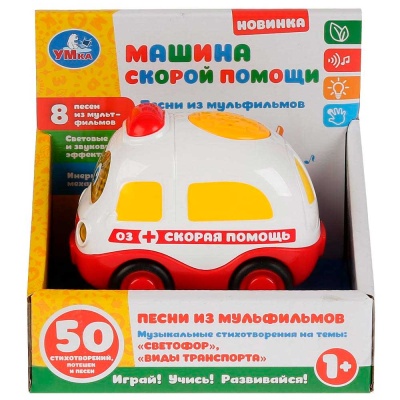 Машинка инерционная музыкальная Скорая Помощь Умка 1505A441-R1