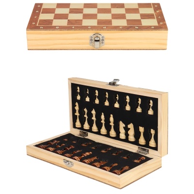 Шахматы деревянные на магните Рыжий кот И-0139