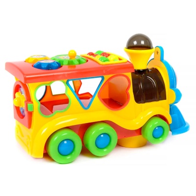 Паровозик на батарейках сортер подсветка мелодии Elefantino IT106405