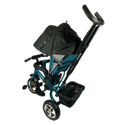 Велосипед трёхколёсный с родительской ручкой Velobibi Сатурн ВЛ-0876 бирюза 02