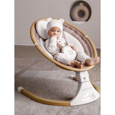 Детские электронные качели Amarobaby Ergo Swing бежевый 02