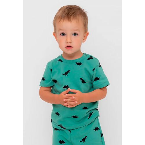 Футболка для мальчика Crockid КР 302737 малахитово зеленый дино к558 фото 2