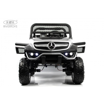 Детский электромобиль Mercedes-Benz Unimog Concept RiverToys P555BP серебристый глянец
