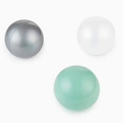 Шарики для сухого бассейна Burbulle диаметром 7 см 150 штук Happy Baby 51006 (silver, olive, pearl)