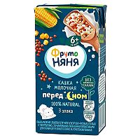 Каша жидкая молочная злаковая гречка кукуруза рис 0.2 л от 6 месяцев ФрутоНяня 2118