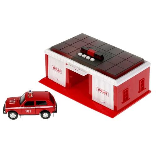 Игровой набор Пожарно-спасательная часть Технопарк GARAGE-22SL1XCAR-FIR