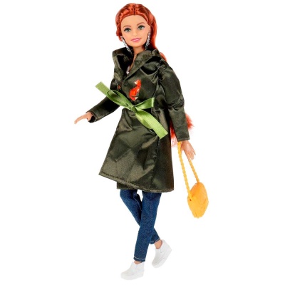 Кукла София в черном пальто Карапуз 66001-F7-S-BB