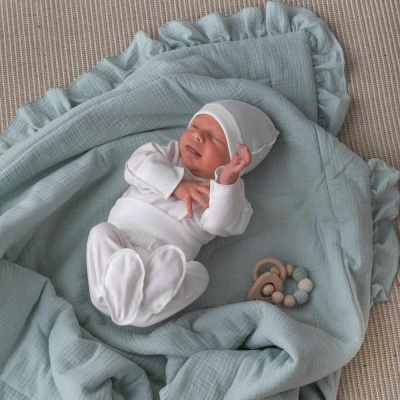 Одеяло-конверт на выписку Муслин №1 KiDi ОКнВ (Мс1-лето), пудра-3