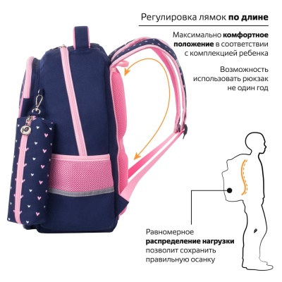 Рюкзак Pink bow Complete с пеналом в комплекте Юнландия 229972 3