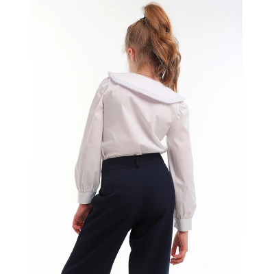 Блузка школьная для девочки Синяя Мода W1503B-G39 белая 3