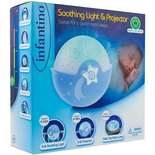 Ночник проектор музыкальный для детей Infantino 4627 голубой фото 4
