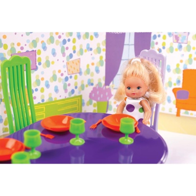 Мебель для кукол Столовая комната с интерьером Огонек С-1483