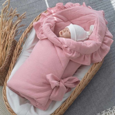 Одеяло-конверт на выписку Муслин №1 KiDi ОКнВ (Мс1-лето), пудра-1