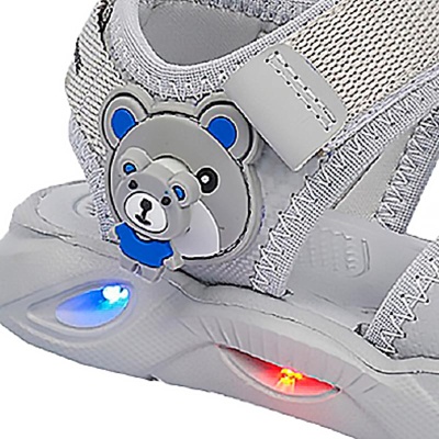 Сандалии для мальчика со светодиодами Tom&Miki 11538-B серые 3