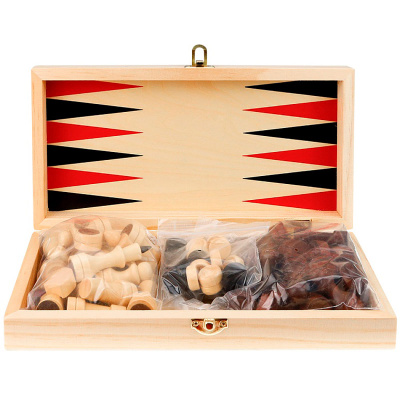 Шахматы Шашки Нарды набор 3 в 1 Рыжий кот ИН-6146