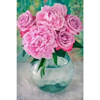 Алмазная мозаика Дивный аромат цветов 30х40 см полное заполнение Рыжий кот НД-0558 1