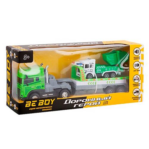 Автотрейлер инерционный металлический масштаб 1:24 BeBoy IT110000 фото 4
