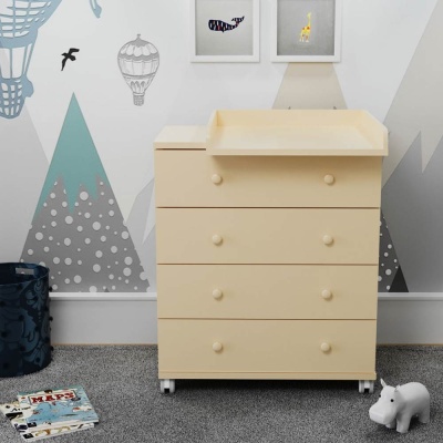 Детский комод с пеленальным столиком слоновая кость Incanto 800/4 PK-0008/1-1