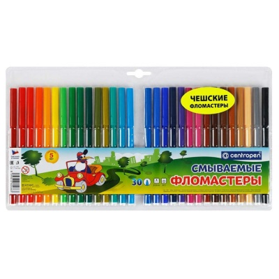 Фломастеры 30 цветов смываемые Centropen 7790/30 TP