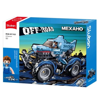 Конструктор Большие колёса Автомобиль-акула Sluban M38-B1163