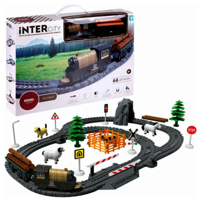 Игровой набор InterCity железная дорога Лесовоз 1toy Т24157 4
