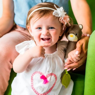 Игрушка пищалка с прорезывателем мишка Teddy BabyOno 1431