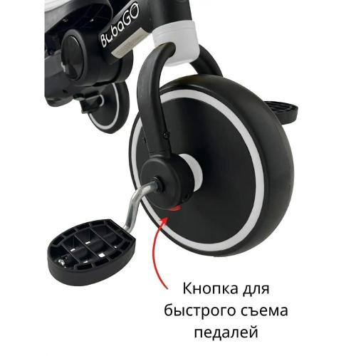 Беговел-велосипед с ручкой Bubago Flint BG-FP-109-8 чёрно-белый фото 14