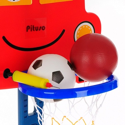 Стойка баскетбольная Машинка с футбольными воротами Pituso L-KC01 Red 4
