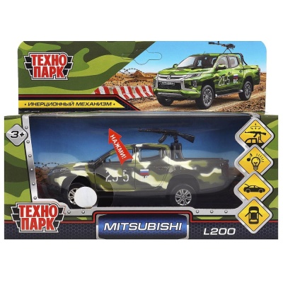 Металлическая машинка Mitsubishi L200 Pickup Камуфляж Технопарк L200-12SLMIL-ARMGN 02
