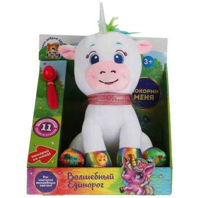 Игрушка мягкая обучающая Шаинский Единорог 25см Мульти-пульти M80126-25