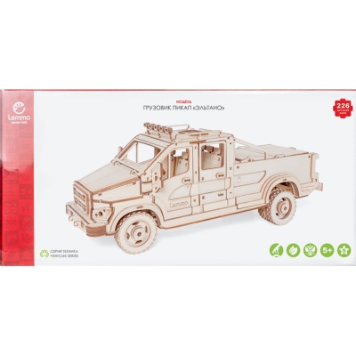 Конструктор деревянный Грузовик пикап Эльтано 226 деталей Lemmo 0144 5