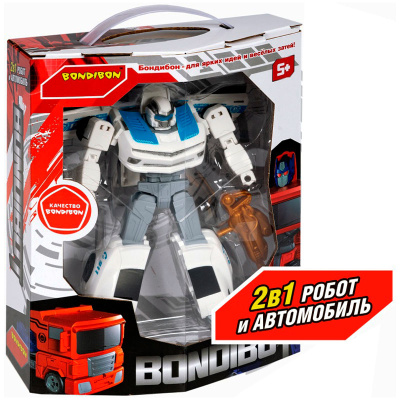 Игрушка Трансформер Bondibot белая полиция Bondibon ВВ5601 3