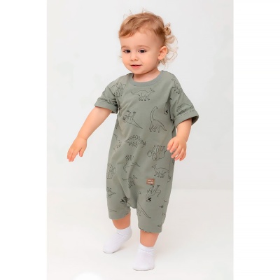 Полукомбинезон для мальчика Crockid КР 6499 зеленый чай динозавры к552 2 Полукомбинезон для мальчика Crockid КР 6499 зеленый чай динозавры к552 2