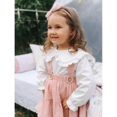 Блузка с воротником Mimilav молочный 04