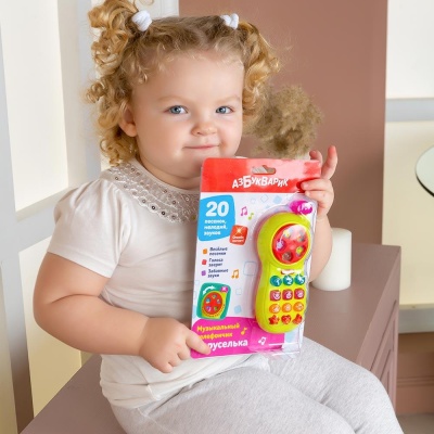 Музыкальный телефончик Каруселька Азбукварик 3133В зелёный 02