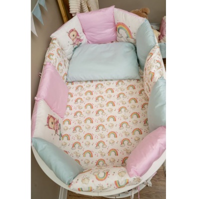 Комплект для овальной и круглой кроватки 6пр Единорожка Lappetti 6102 2