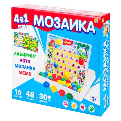 Настольная игра 4 в 1 Мозайкин Рыжий Кот ИН-8226
