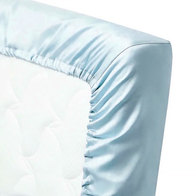 Простыня трикотажная на резинке для детской кроватки Однотон голубой Lappetti 9006/1п 4