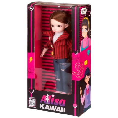 Кукла шарнирная Alisa Kawaii с длинными волосами брюнетка 30 см 1TOY Т24340 2