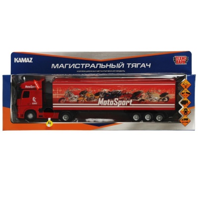 Металлическая машинка КамАЗ Магистральный тягач Технопарк KAMAZCARGO-37SL-RD