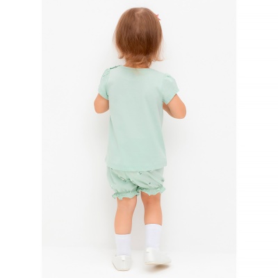 Шорты для девочки Crockid КР 400683 пастельно зеленый милые цветочки к543 4