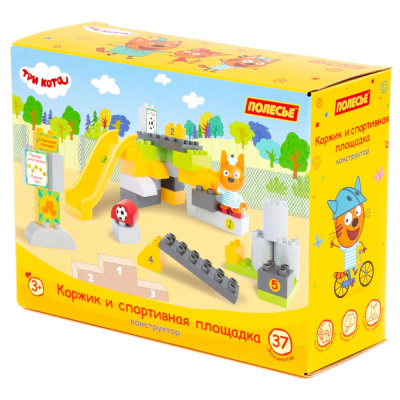 Конструктор Макси Три кота Коржик и спортивная площадка 37 элементов Полесье 58977 4